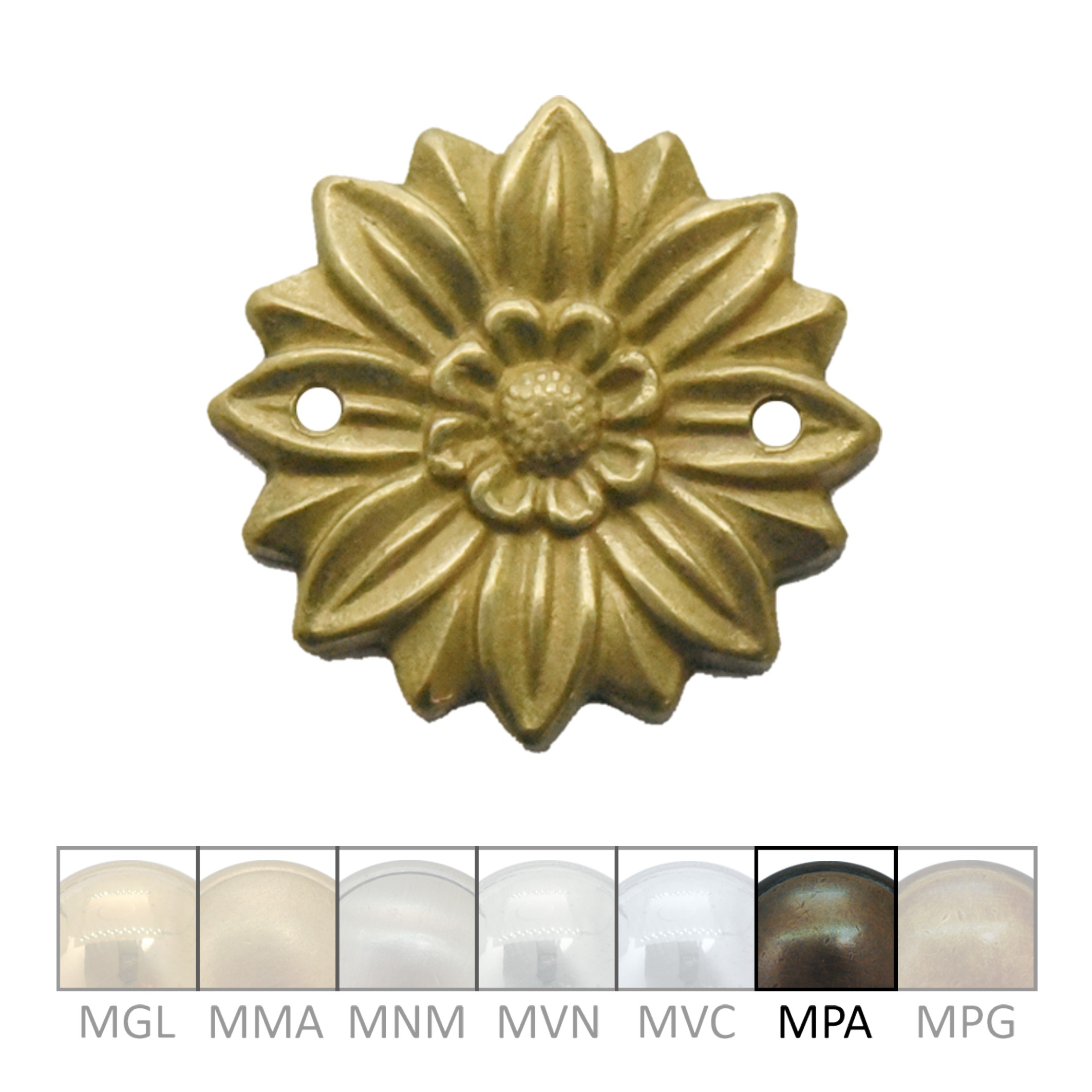 Klassizismus Rosette gegossen Messing MPA D22mm Serie KL129 Bild1