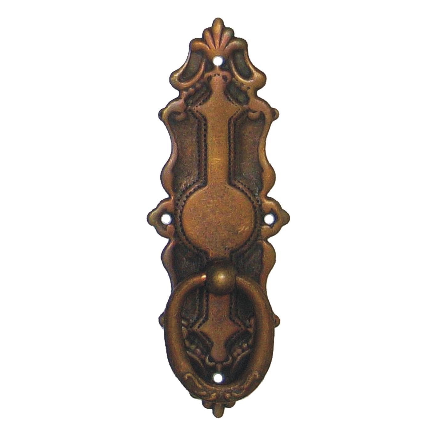Historismus Möbelschild geprägt Messing MPG 34 x 94mm mit Griff Serie HI001 Bild1