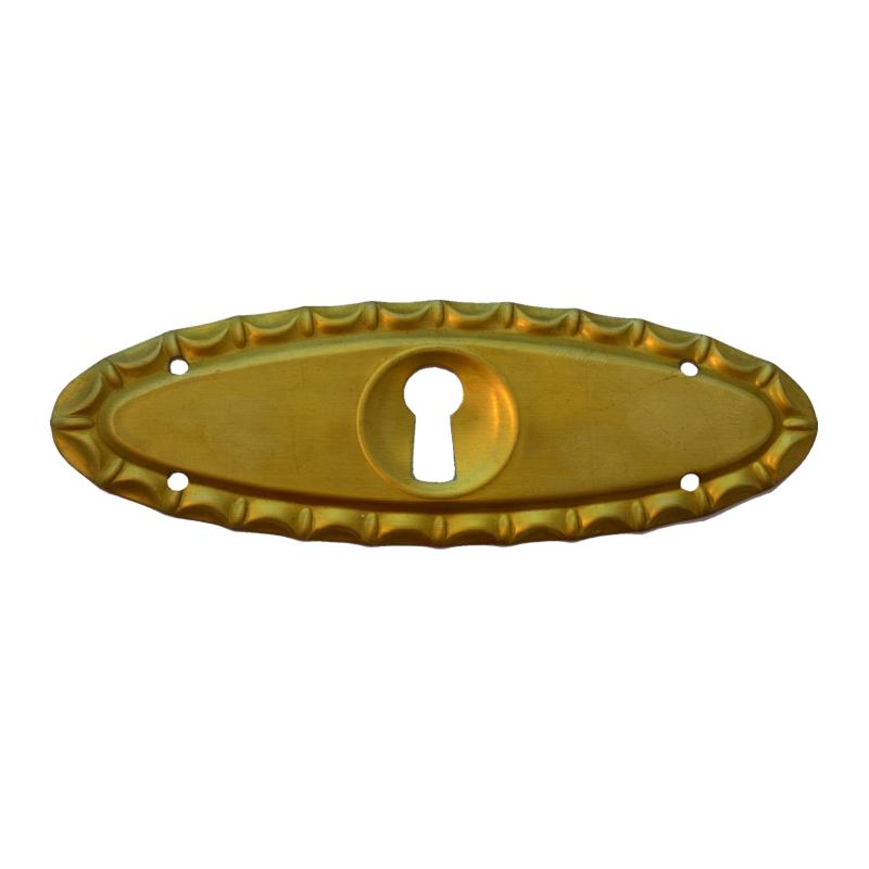 Jugendstil Möbelschild geprägt Messing MMA 95 x 33mm mit Schlüsselloch Serie JU019 Bild1