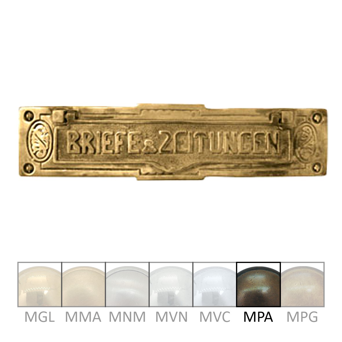 Briefklappe Messing MPA 228 x 66mm Serie BK004 Bild1