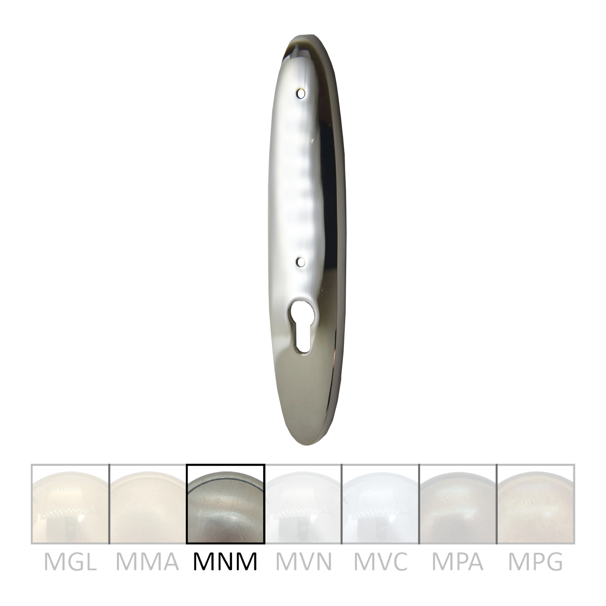 Sicherheitstürschild (PZ) 72 mm in Nickel matt Außen für stoß Griffloch Bild1