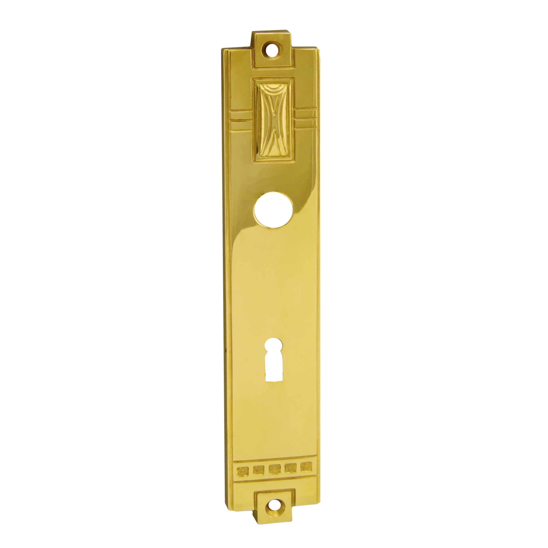 Zimmertürschild Dist. 72 mm BB, Messing glänzend L x B