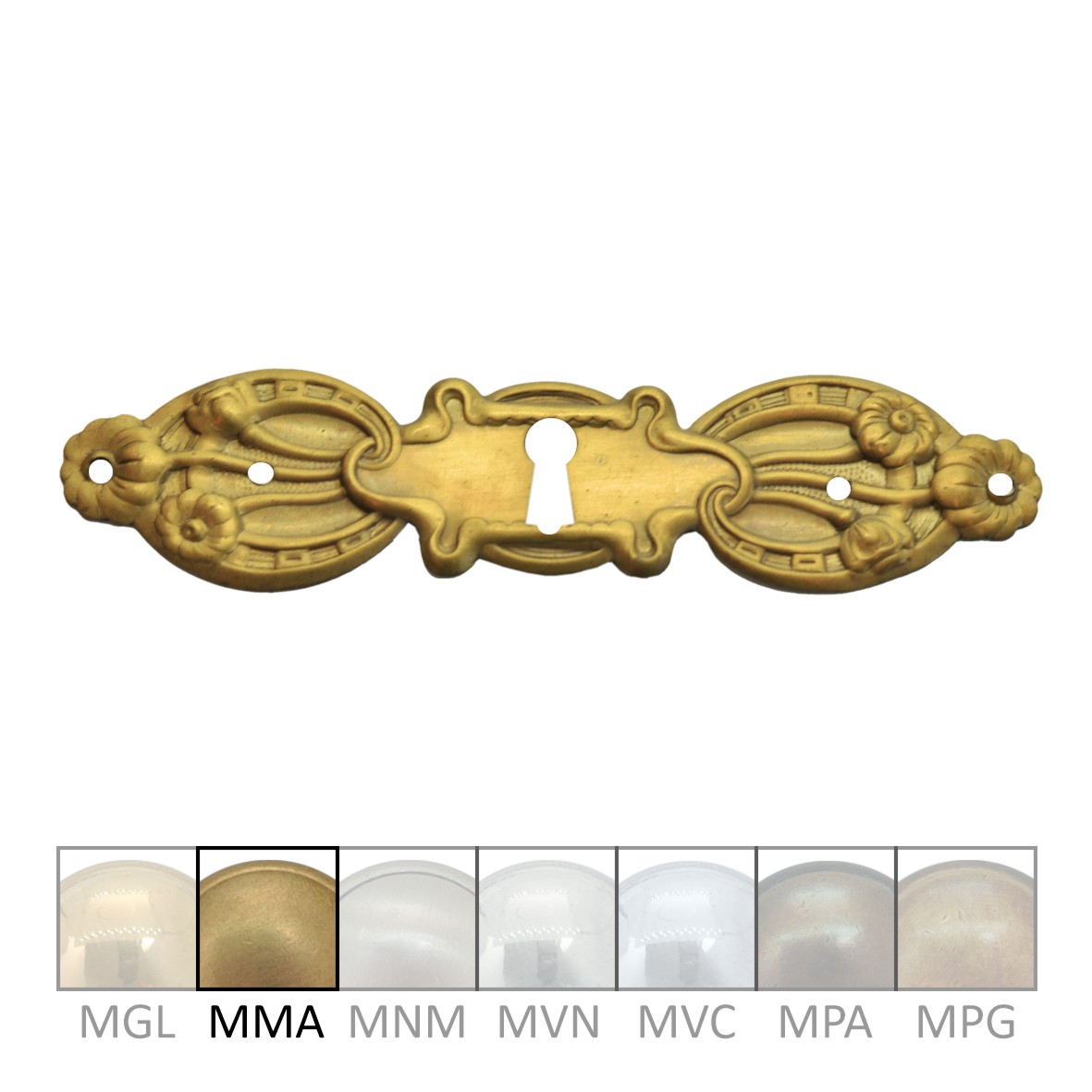 Möbelschild geprägt Messing MMA 117 X29mm mit Schlüsselloch Serie JU033 Bild1