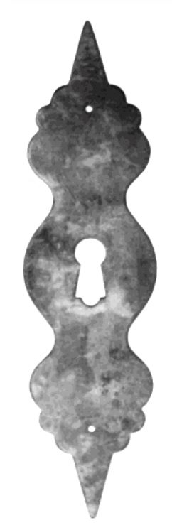 Barock Schlüsselschild 150 x 40mm mit Schlüsselloch, Messing MMA Serie BA012 Bild1