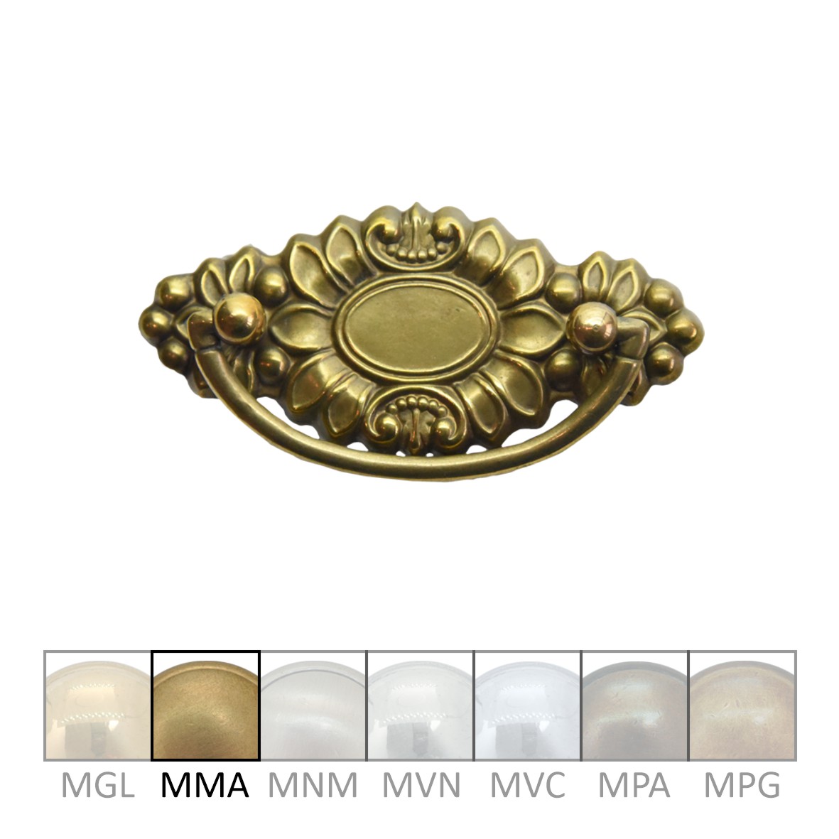 Klassizismus Möbelschild geprägt Messing MMA 35x85mm mit Schlüsselloch und Griff Serie KL079 Bild1