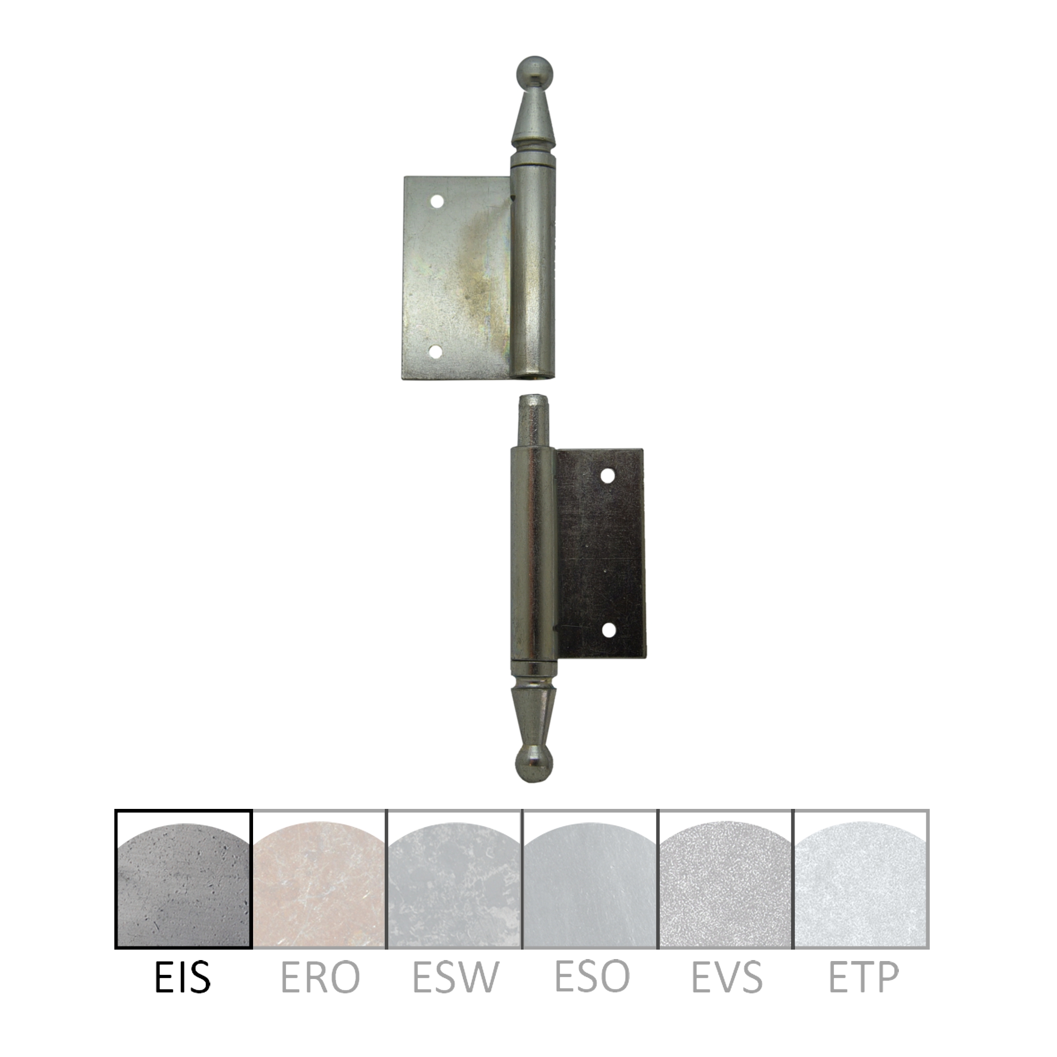 Einstemmband versetzt fester Stift 120mm rechts mit Zierkugel Serie FB034 Bild1