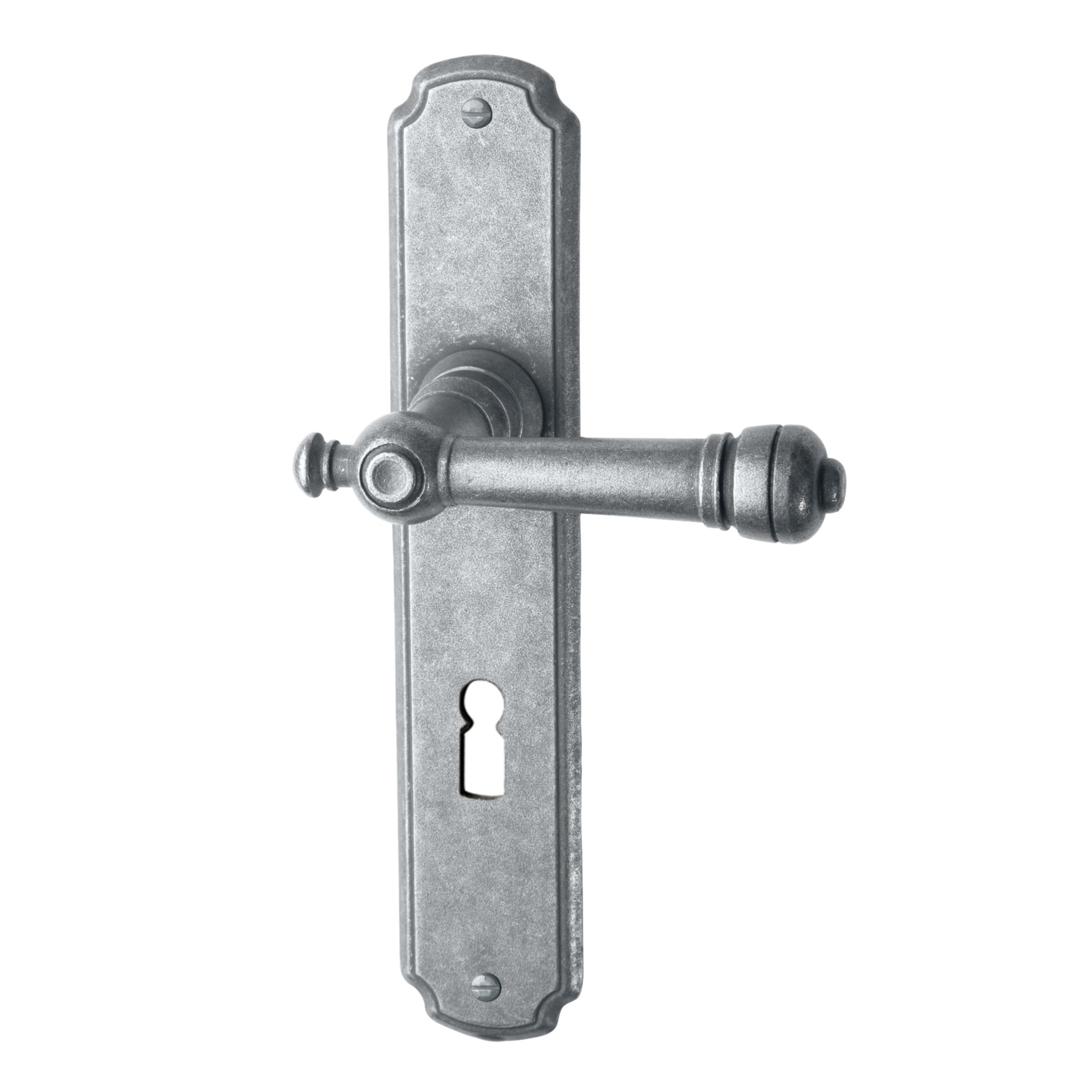 Zimmertürgarnitur in Schmiedeeisen thermopatiniert ® BB 72 mit TD057 Serie TG502 Bild1