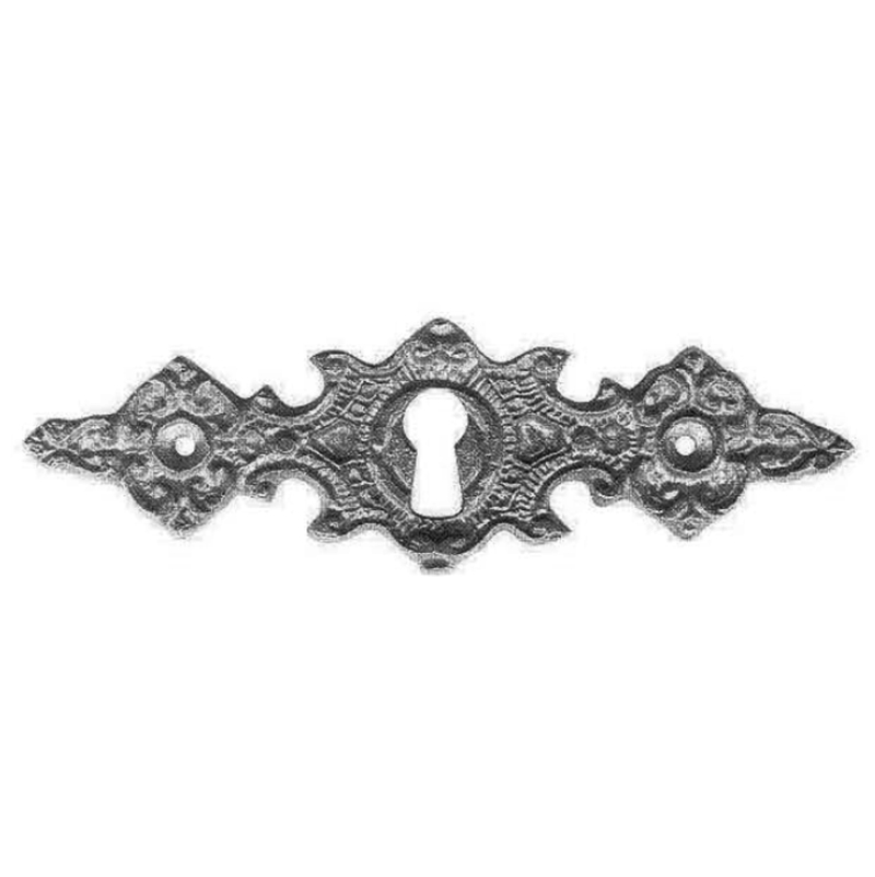 Historismus Möbelschild geprägt Messing MMA 100 x 30mm mit Schlüsselloch Serie HI015 Bild1