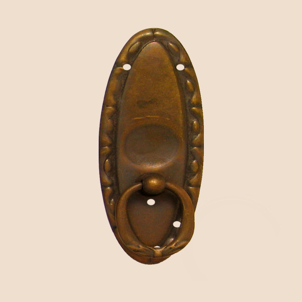Jugendstil Möbelschild geprägt Messing MPG 33 x 95mm mit Griff Serie JU002 Bild1