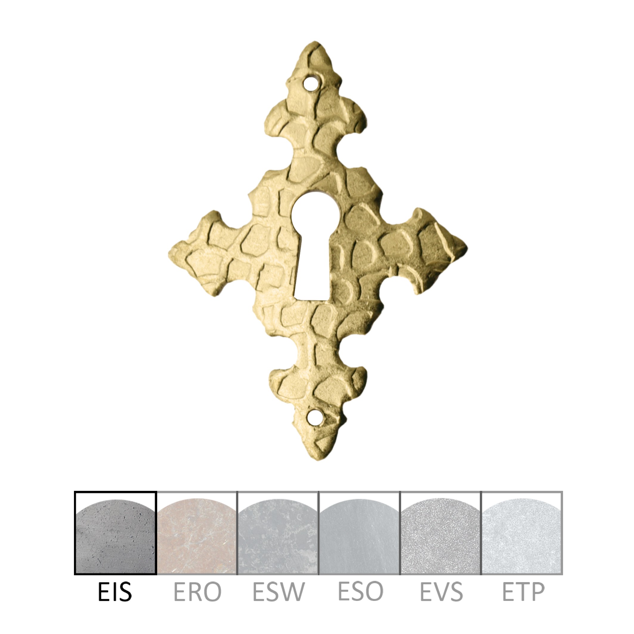 Klassizismus Möbelschild Eisen EVM 45x62mm mit Schlüsselloch Serie KL154 Bild1
