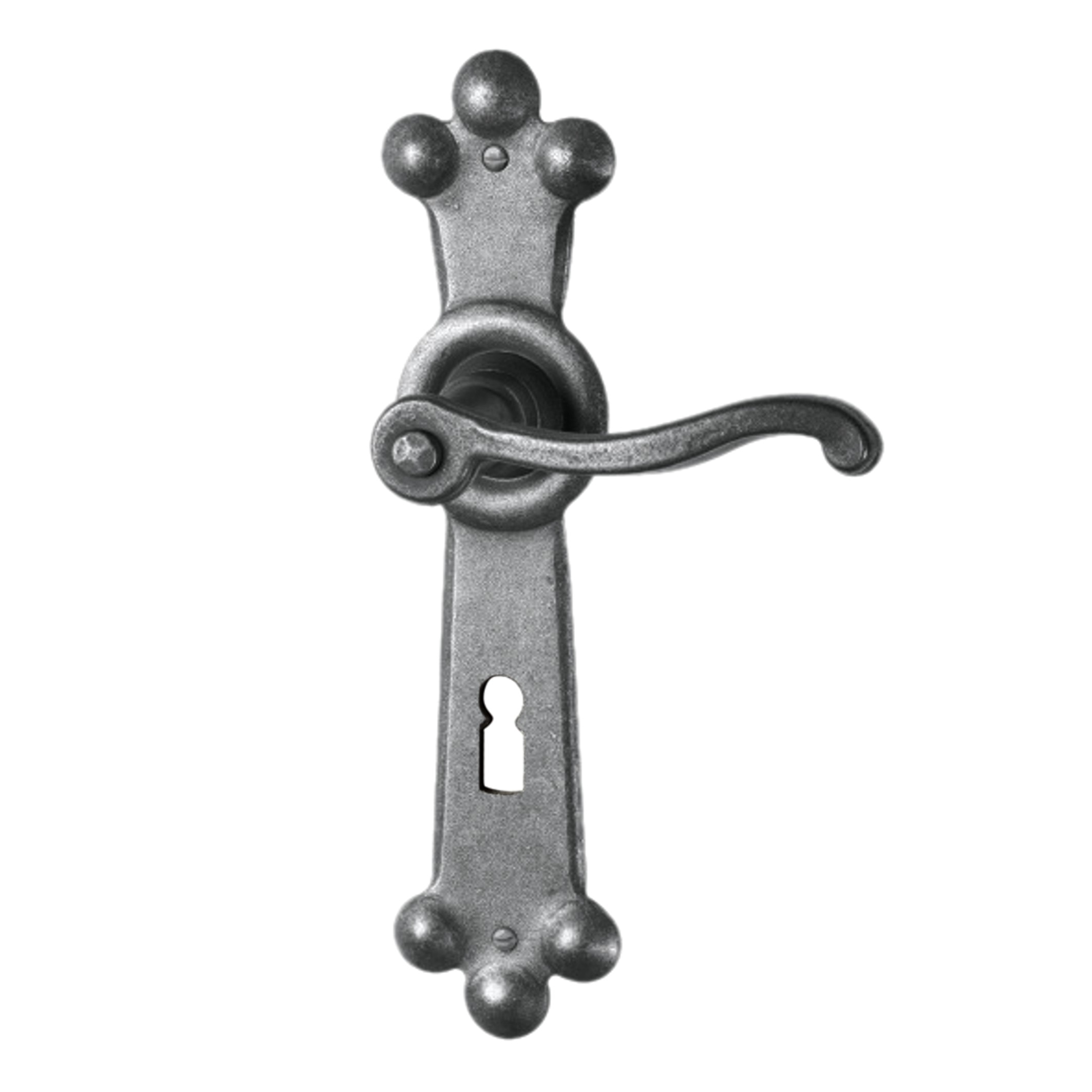Zimmertürgarnitur in Schmiedeeisen schwarz passiviert ® BB 72 mit TD058 Serie TG512 Bild1