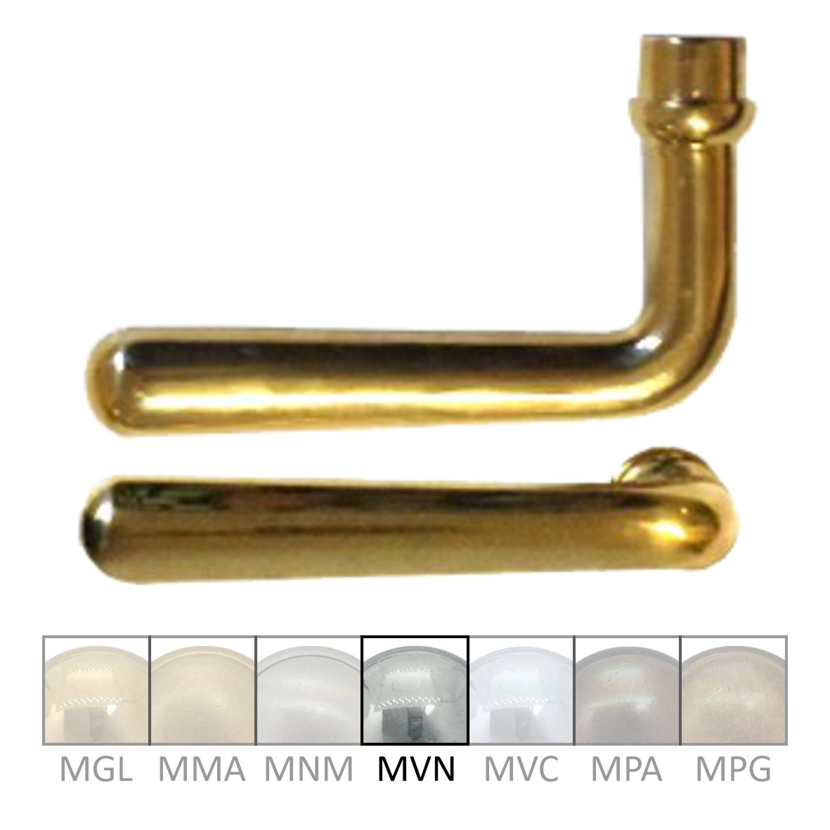 Türgriff aus Messing vernickelt 105mm DIN Links Serie TD095 Bild1