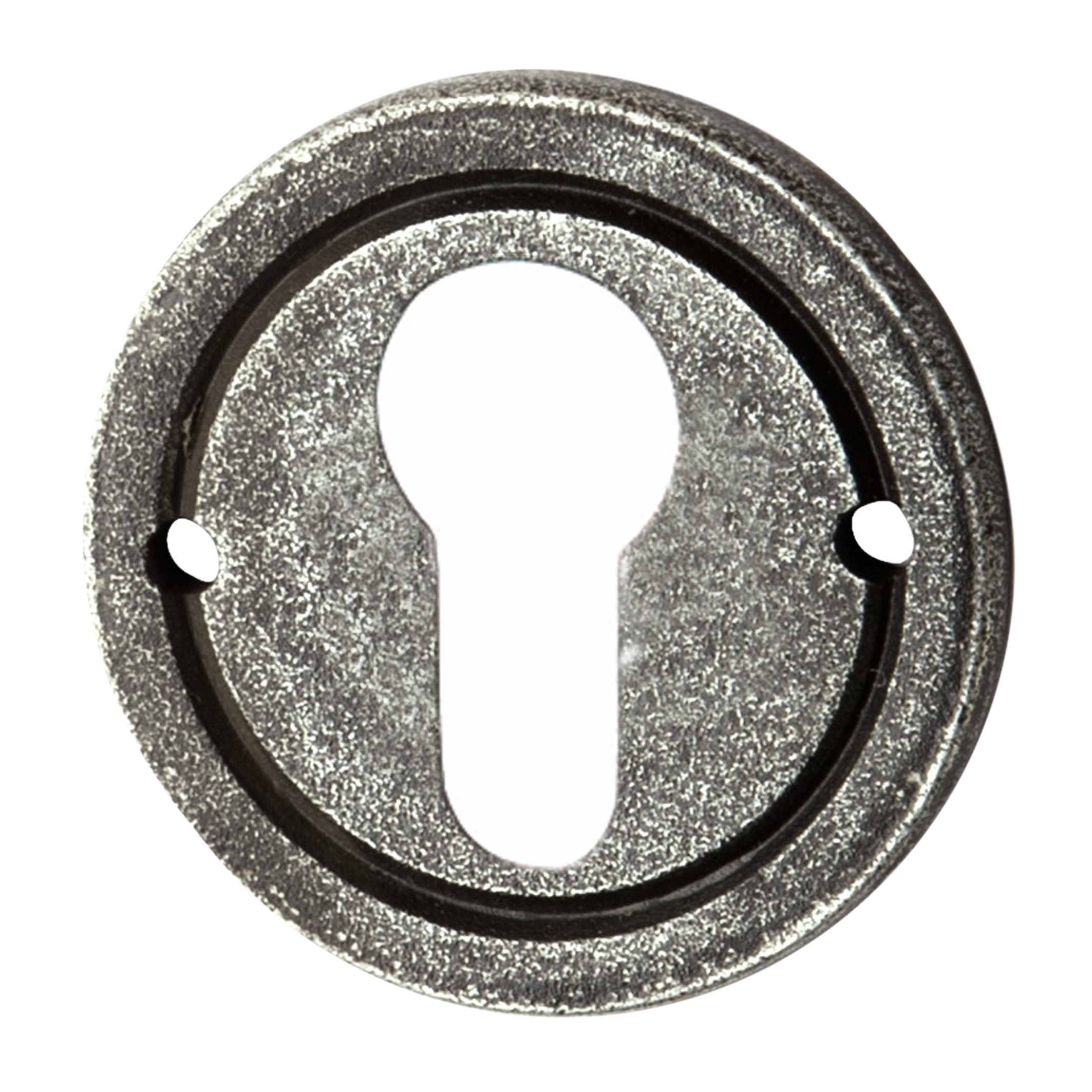 Schlüssellochrosette PZ-Lochung Eisen schwarz passiviert D 51mm Serie TR531 Bild1
