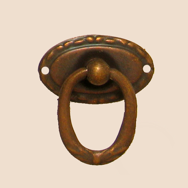 Jugendstil Möbelschild geprägt Messing MPA 37 x 22mm mit Griff Serie JU002 Bild1