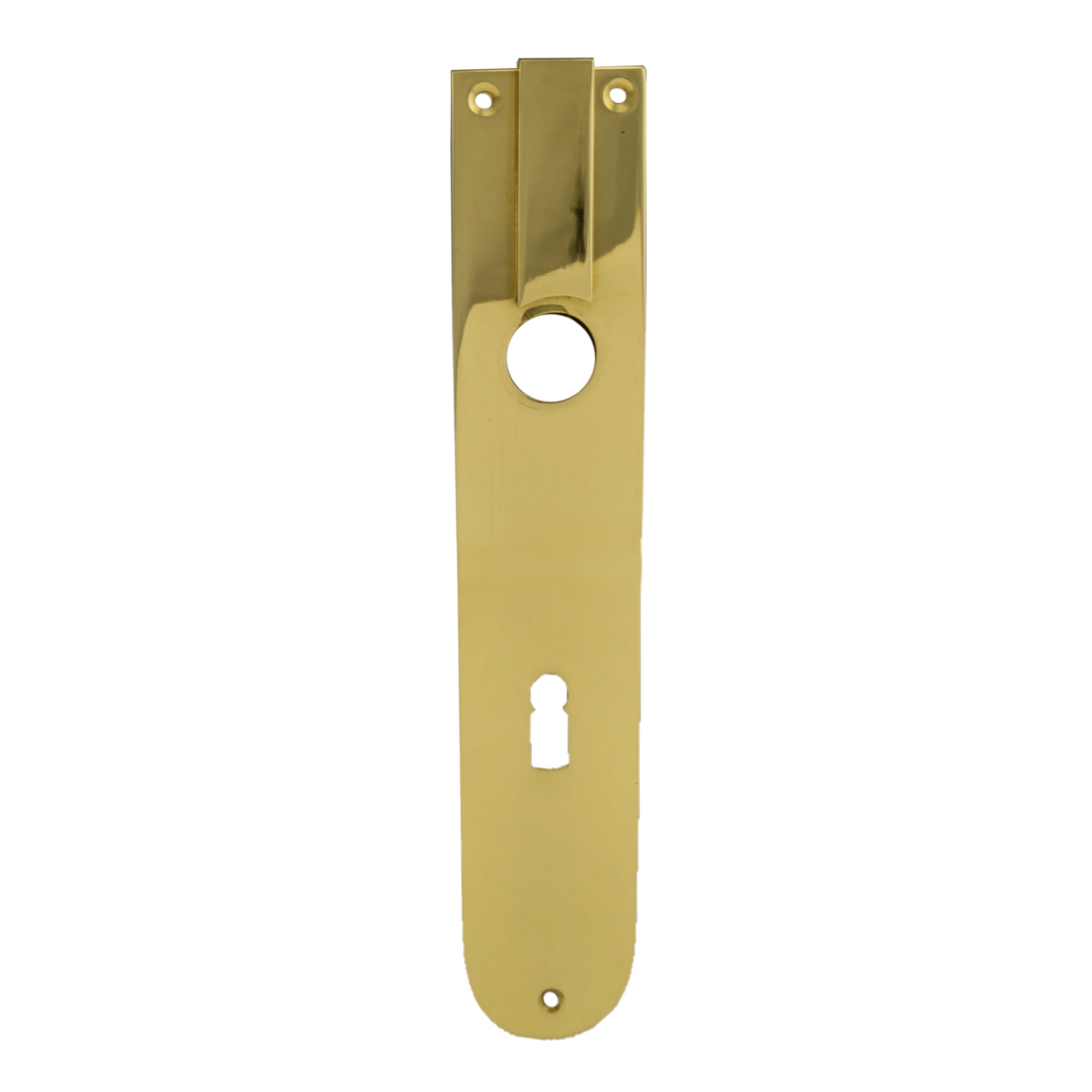 Zimmertürschild Dist. 72 mm BB, Messing glänzend L x B