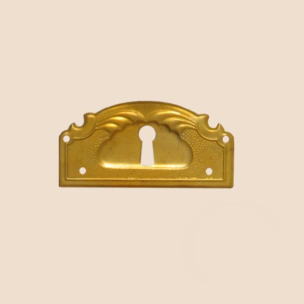 Jugendstil Möbelschild geprägt Messing MMA 68 x 33mm mit Schlüsselloch Serie JU016 Bild1
