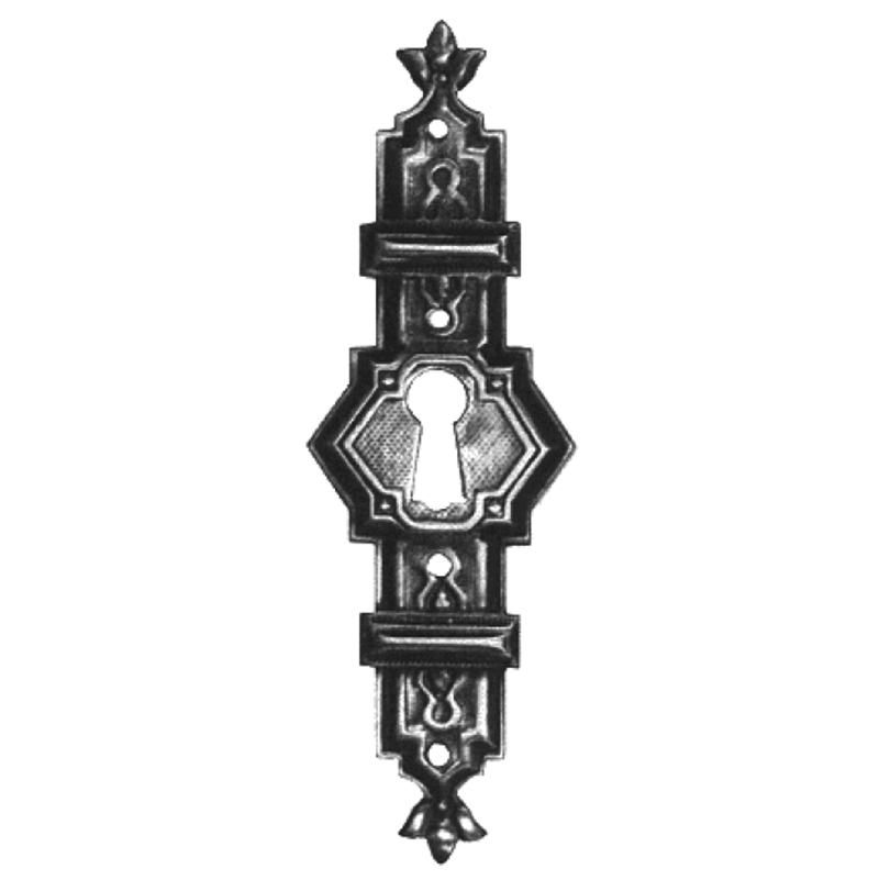 Historismus Möbelschild geprägt Messing MNI 35 x 115mm mit Schlüsselloch Serie HI025 Bild1