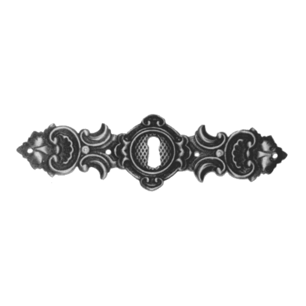 Historismus Möbelschild geprägt Messing MMA 110 x 32mm mit Schlüsselloch Serie HI023 Bild1