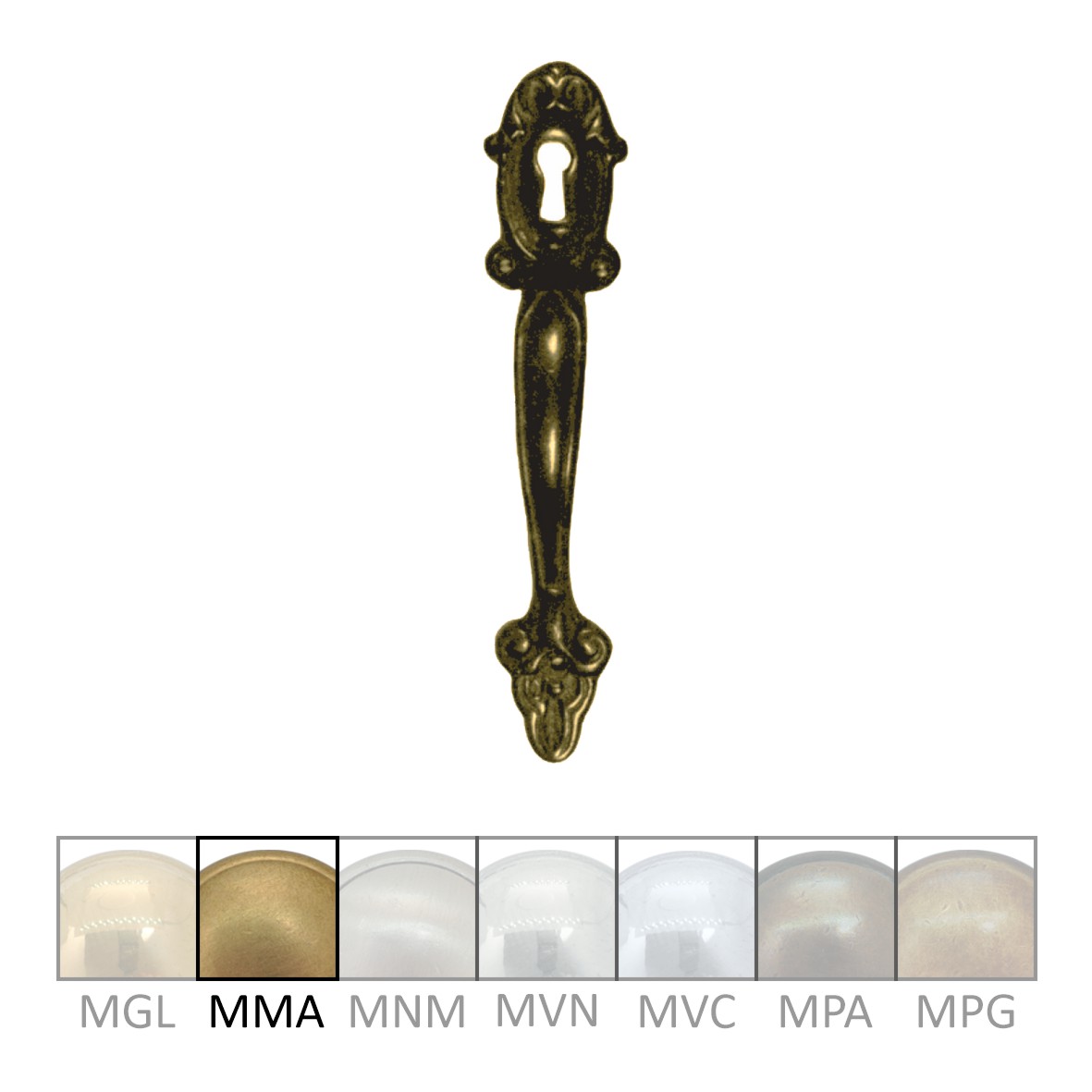 Bügelgriff, MMA, Maße B x H - 13 x 130 mm der Serie GR024 Bild1 Bügelgriff Hochkant mit Schlüsselloch, MMA , Maße B x H - 27 x 135mm Serie GR024 Bild1