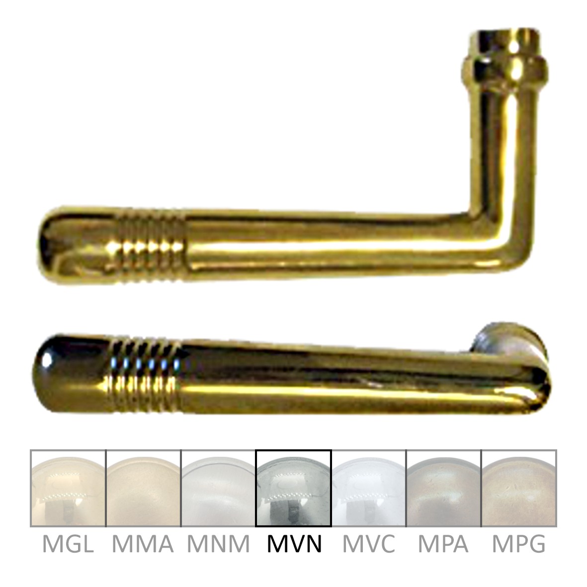 Haustürgriff aus Messing vernickelt poliert 125mm DIN Links Serie TD017 Bild1