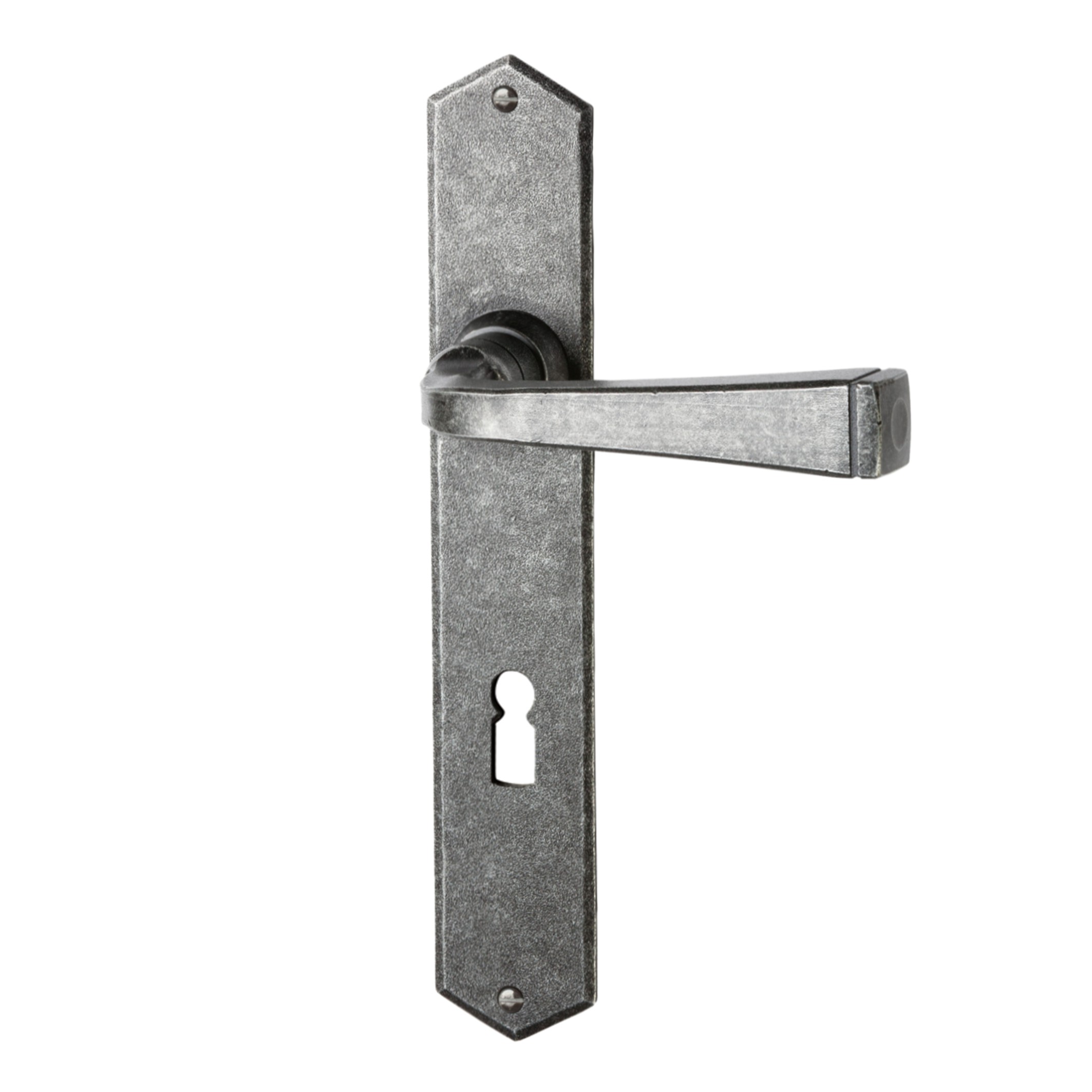 Zimmertürgarnitur BB. Dist. 72 in Eisen. LxB Zimmertürgarnitur in Schmiedeeisen schwarz passiviert BB 72 mit TD055 Serie TG524 Bild1