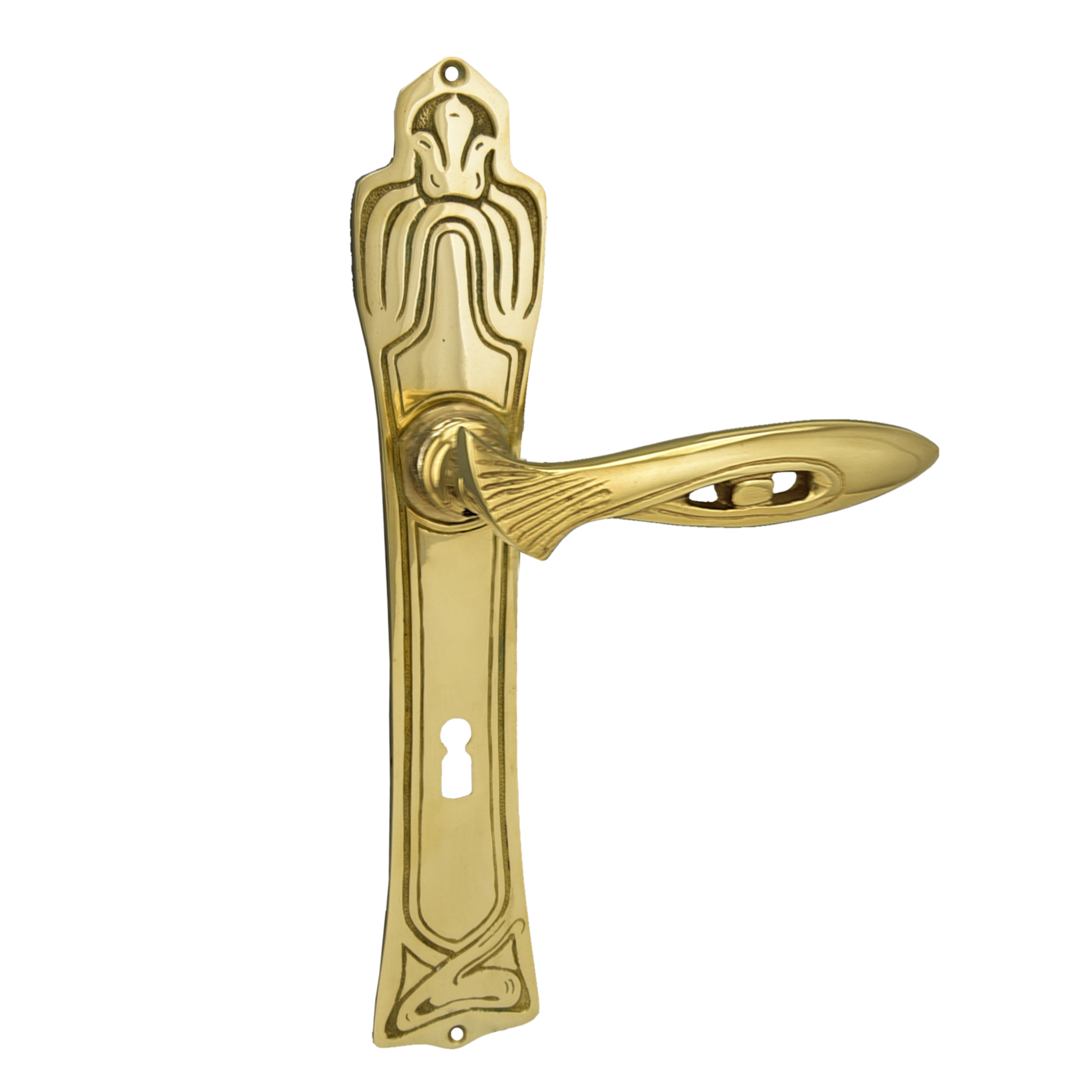 Zimmertürgarnitur BB. Dist. 72 in Messing. LxB Zimmertürgarnitur in Messing glänzend BB 72 mit TD122 Serie TG122 Bild1