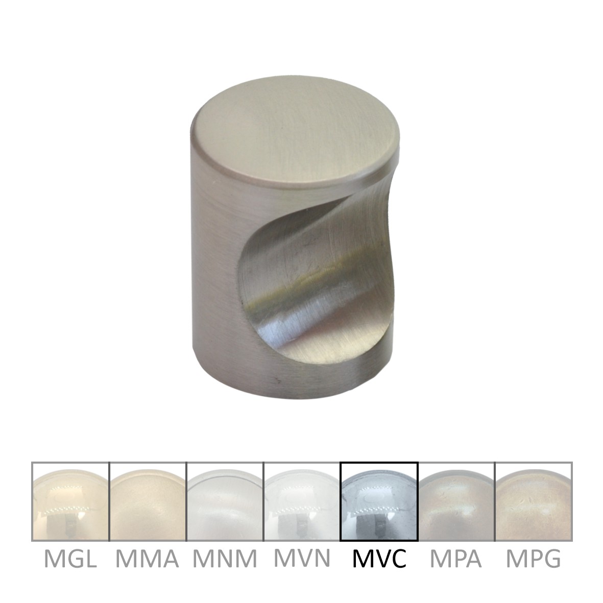 Cylinder Möbelknopf in Messing verchromt mit Schutzlack, D