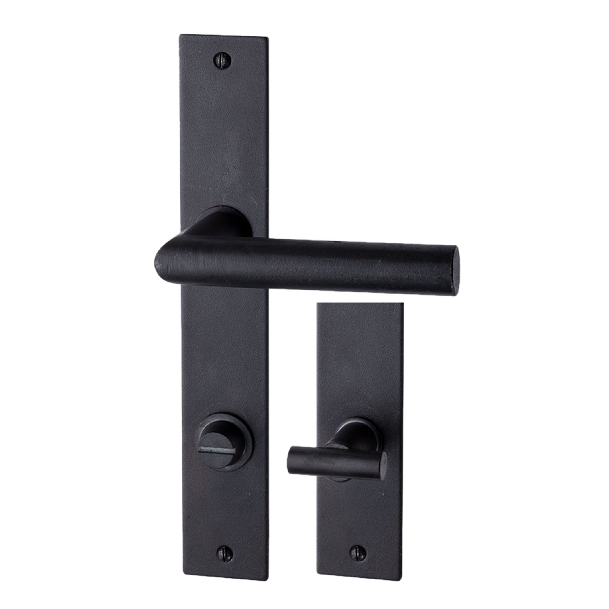 Badezimmertürgarnitur WC. Dist. 78 in Eisen. LxB Badezimmertürgarnitur in Eisen Schwarz gebrannt & gewachst WC 78 mit TD081 Serie TG505 Bild1