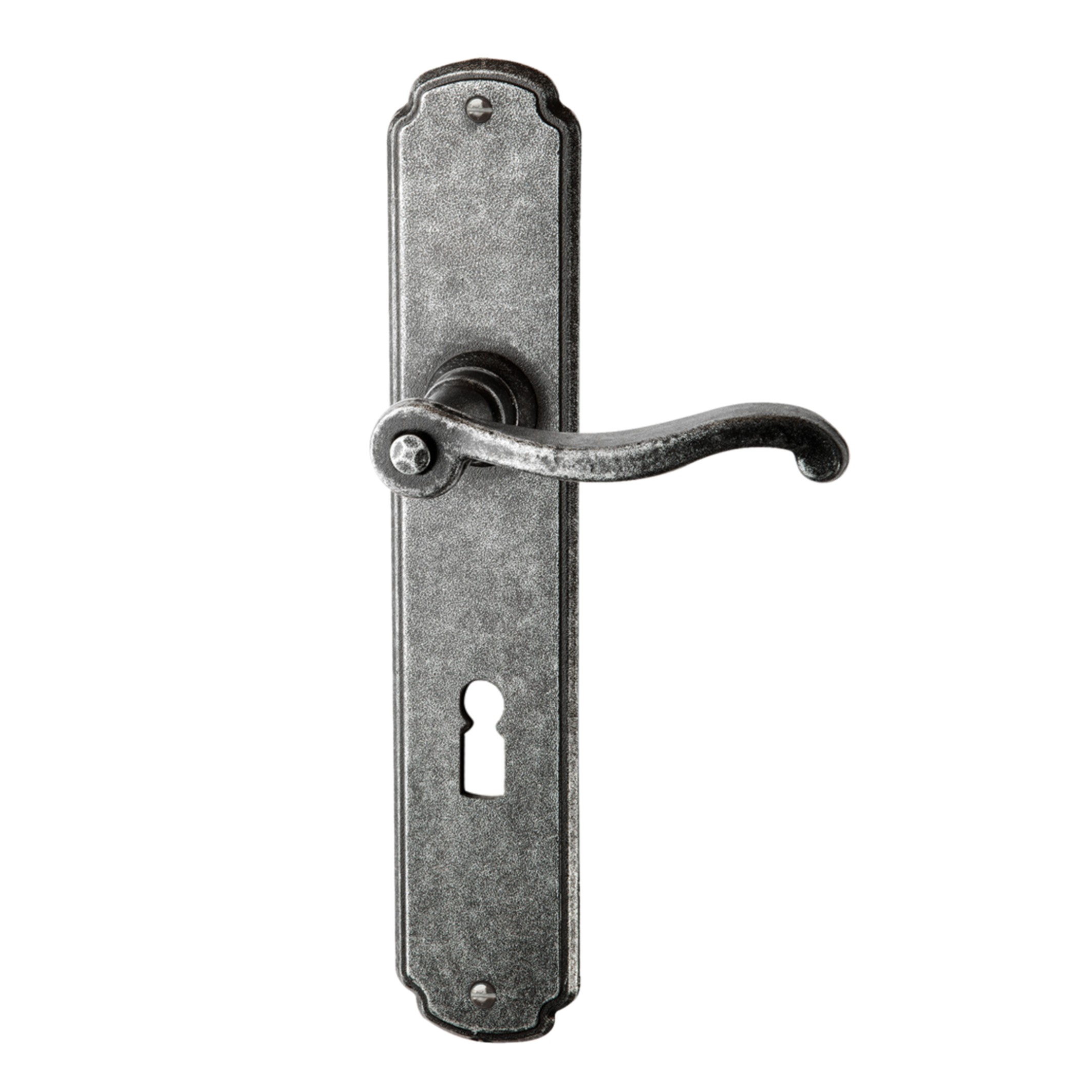 Zimmertürgarnitur in Schmiedeeisen schwarz passiviert BB 72 mit TD058 Serie TG502 Bild1