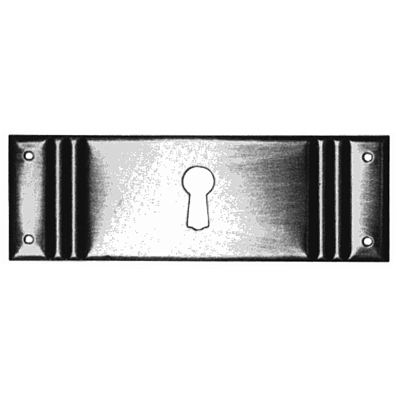 Jugendstil Möbelschild geprägt Messing MMA 100 x 34mm mit Schlüsselloch Serie JU004 Bild1