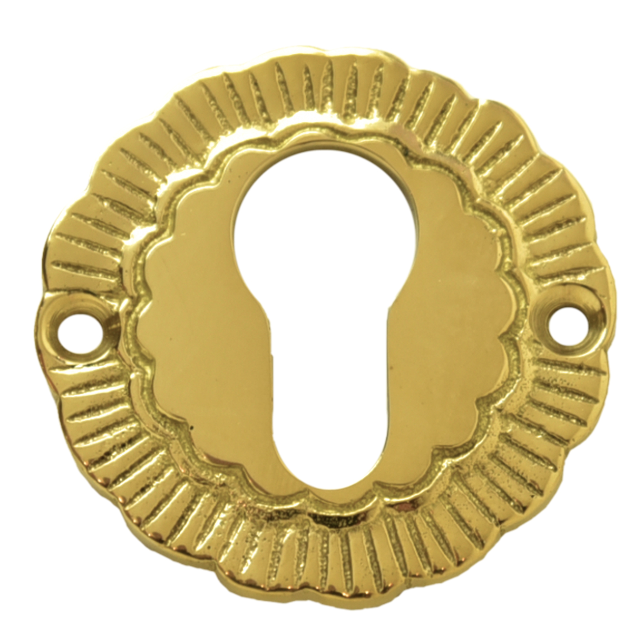 Schlüsselrosette mit Profilzylinder-Lochung Messing glänzend D