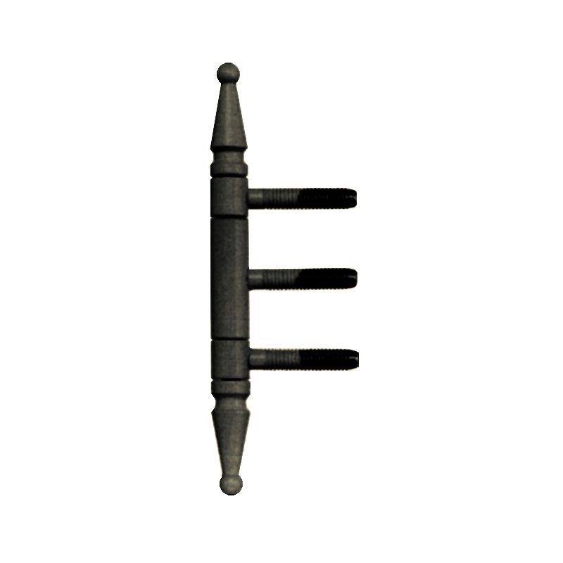 Einbohrband 3-teilig 143 x 13 Eisen schwarzverzinkt gebürstet mit Zierkopf Kugel Serie EB001 Bild1