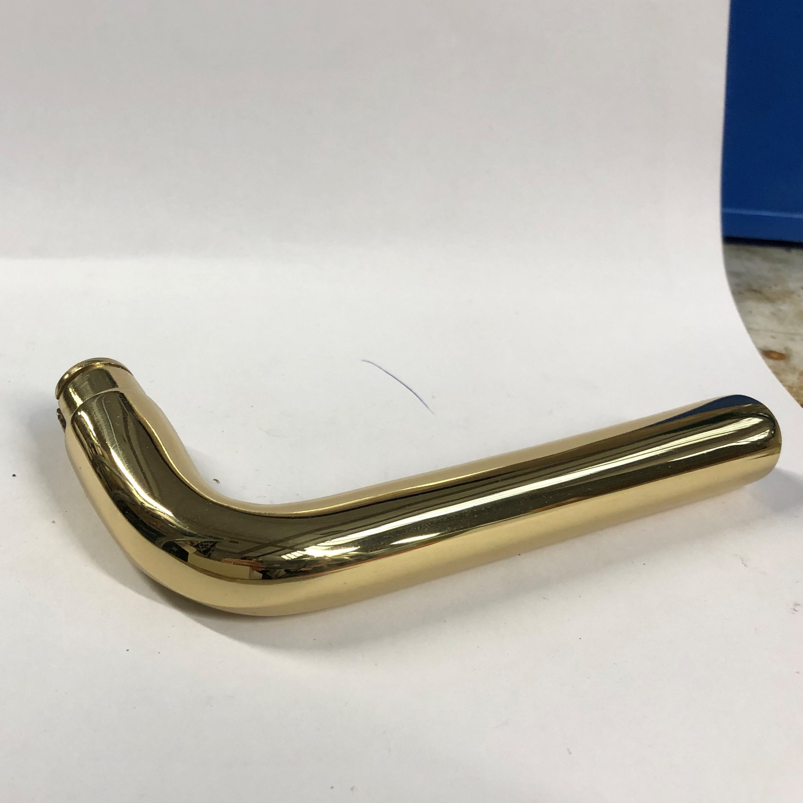 Messingtürdrücker L-Form Grifflänge 115 mm Bild1