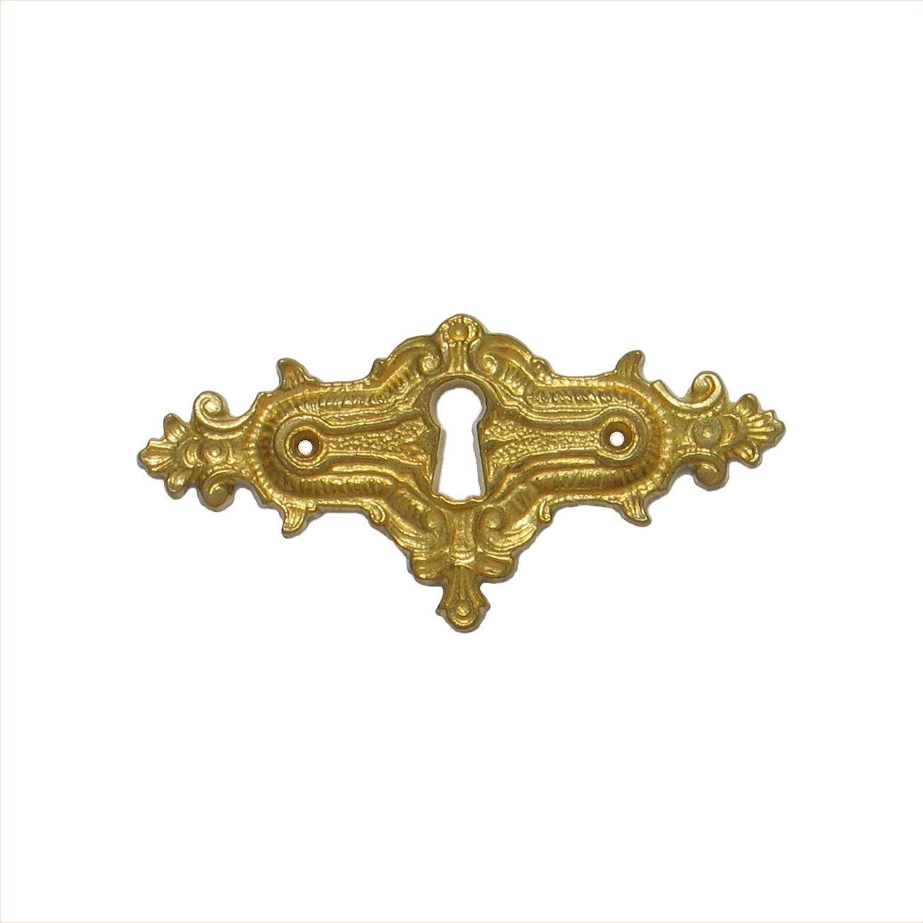 Historismus Möbelschild gegossen Messing MMA 90 x 45mm mit Schlüsselloch Serie HI007 Bild1