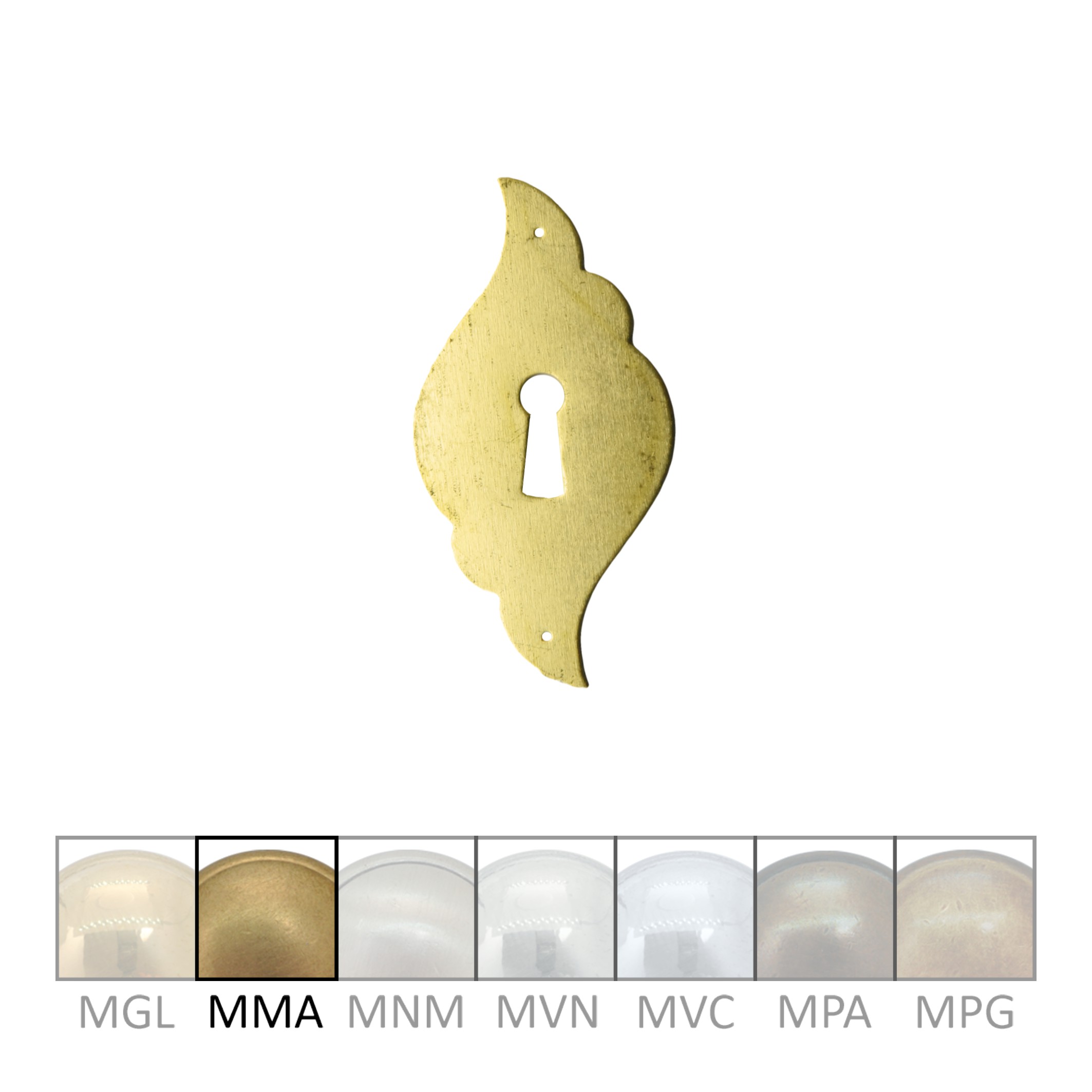 Klassizismus Möbelschild Messing MMA 43x85mm mit Schlüsselloch Serie KL006 Bild1