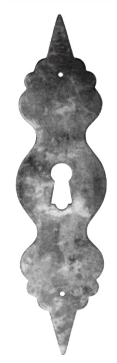 Barock Schlüsselschild 150 x 40mm mit Schlüsselloch, Messing MPA Serie BA012 Bild1