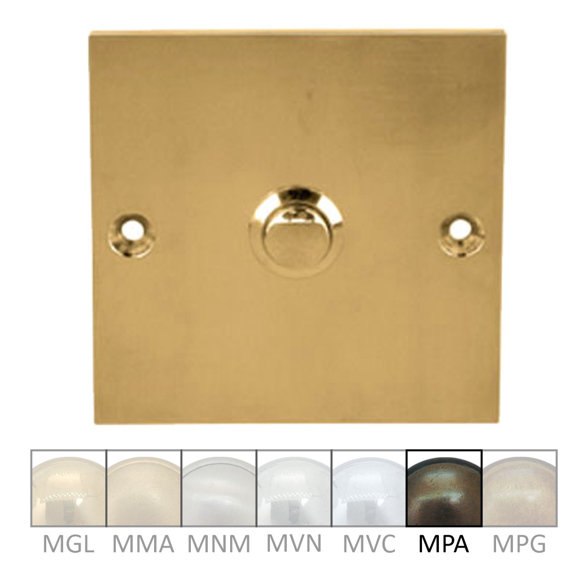 Klingelrosette Messing MPA 75x75mm Serie KR013 Bild1