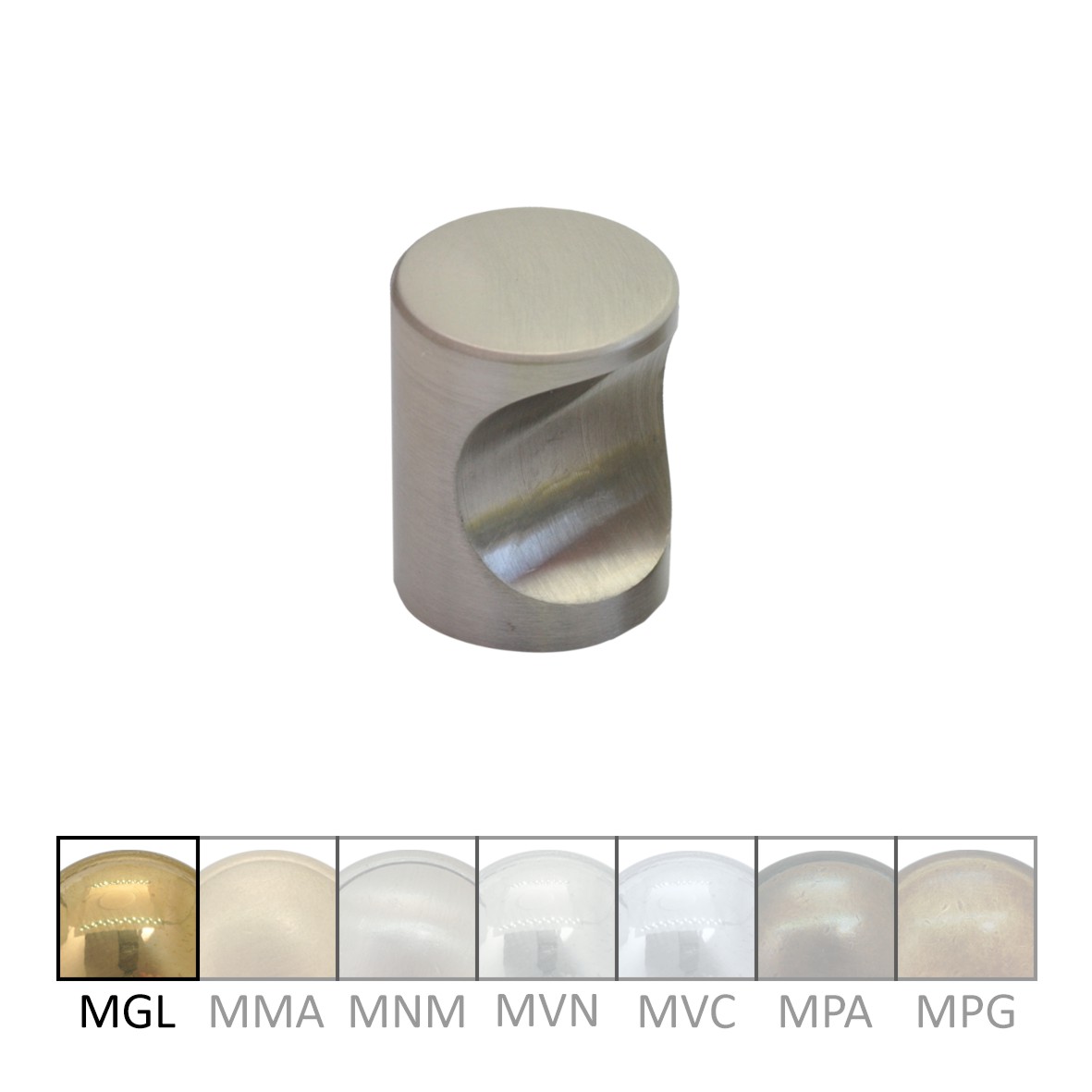 Cylinder Möbelknopf in Messing glänzend mit Schutzlack, D