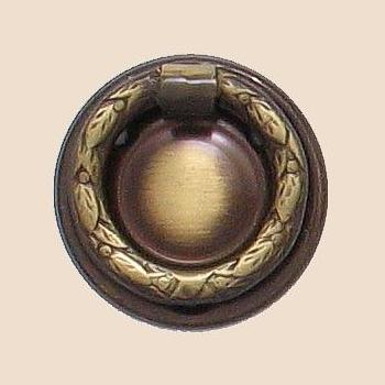 Klassizismus Möbelschild geprägt Messing MPA D33mm mit Griff Serie KL002 Bild1