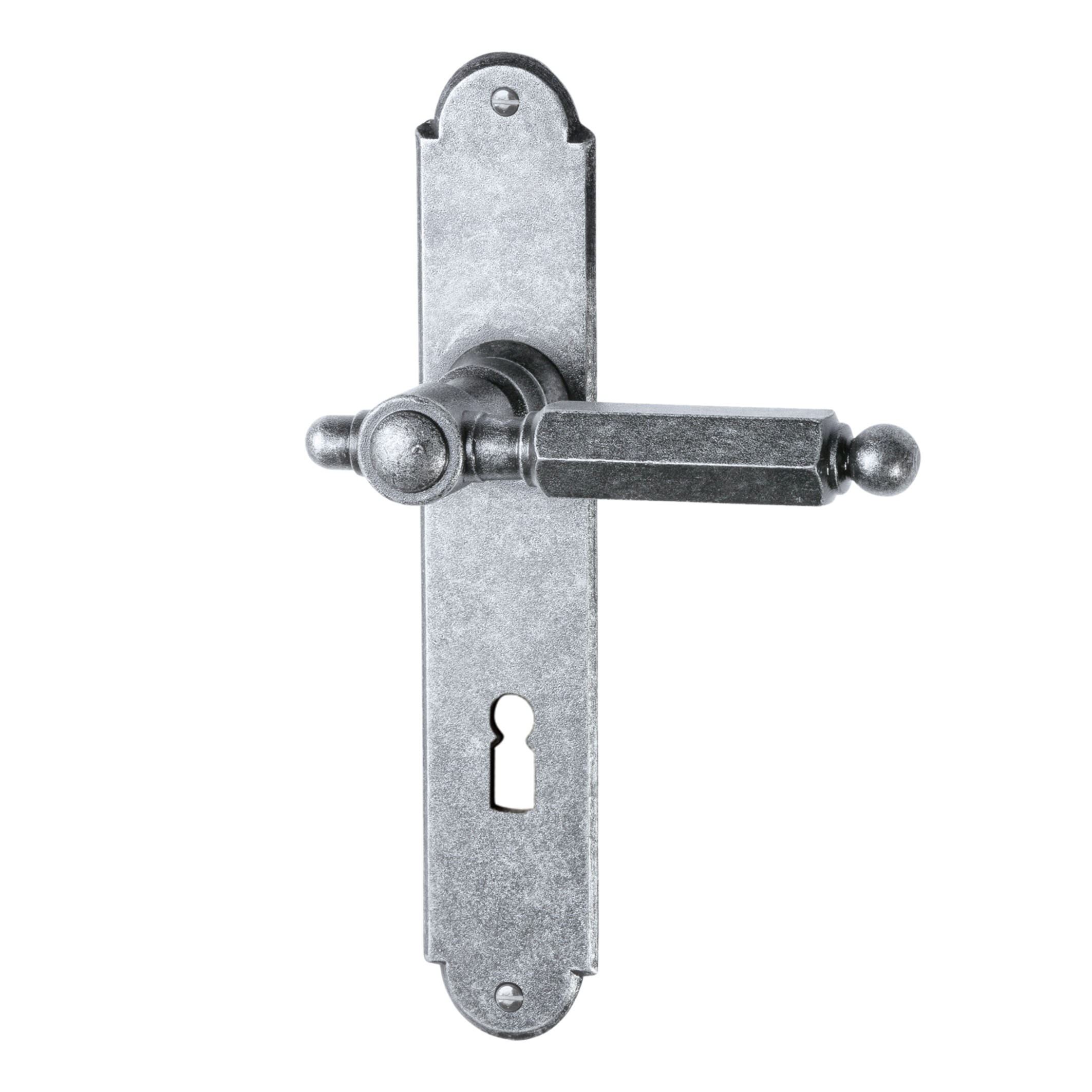 Zimmertürgarnitur in Schmiedeeisen thermopatiniert ® BB 72 mit TD060 Serie TG501 Bild1