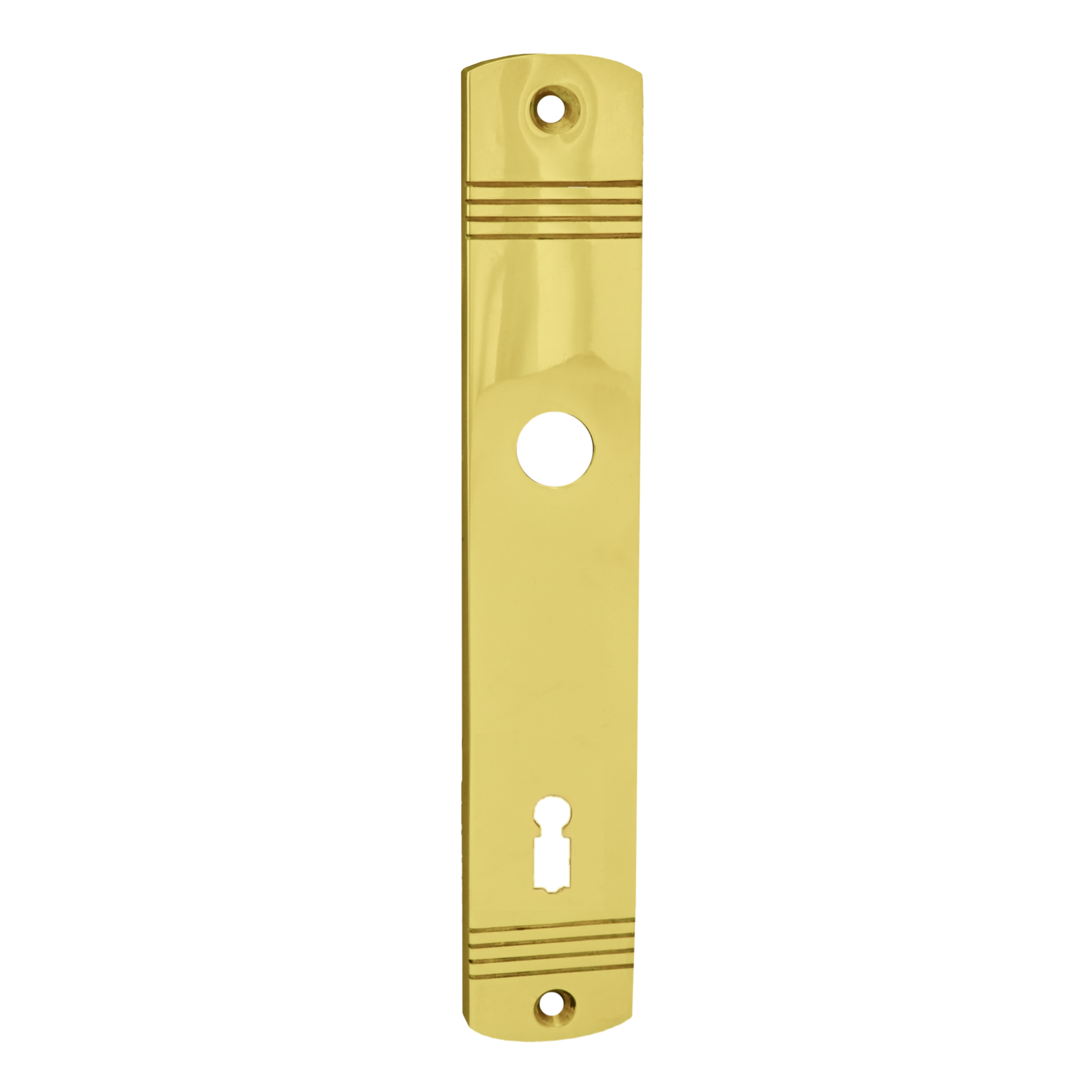 Haustürschild Dist. 92 mm BB, Messing glänzend L x B