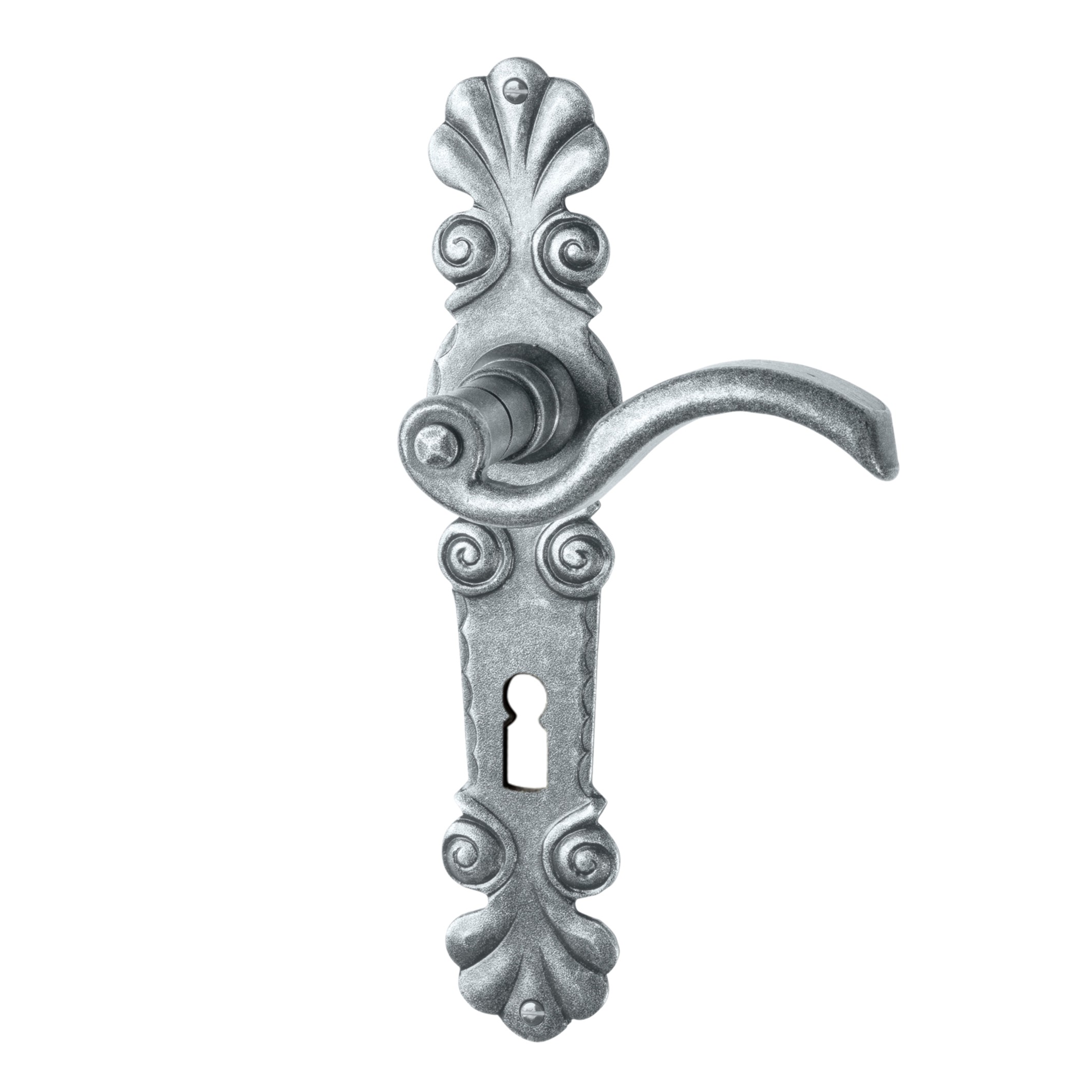 Zimmertürgarnitur in Schmiedeeisen thermopatiniert ® BB 72 mit TD076 Serie TG513 Bild1