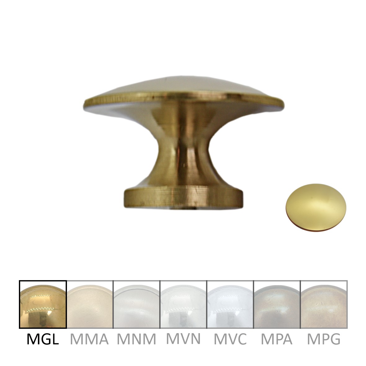 Möbelknopf aus Messing MGL D 25mm Serie KN100 Bild1