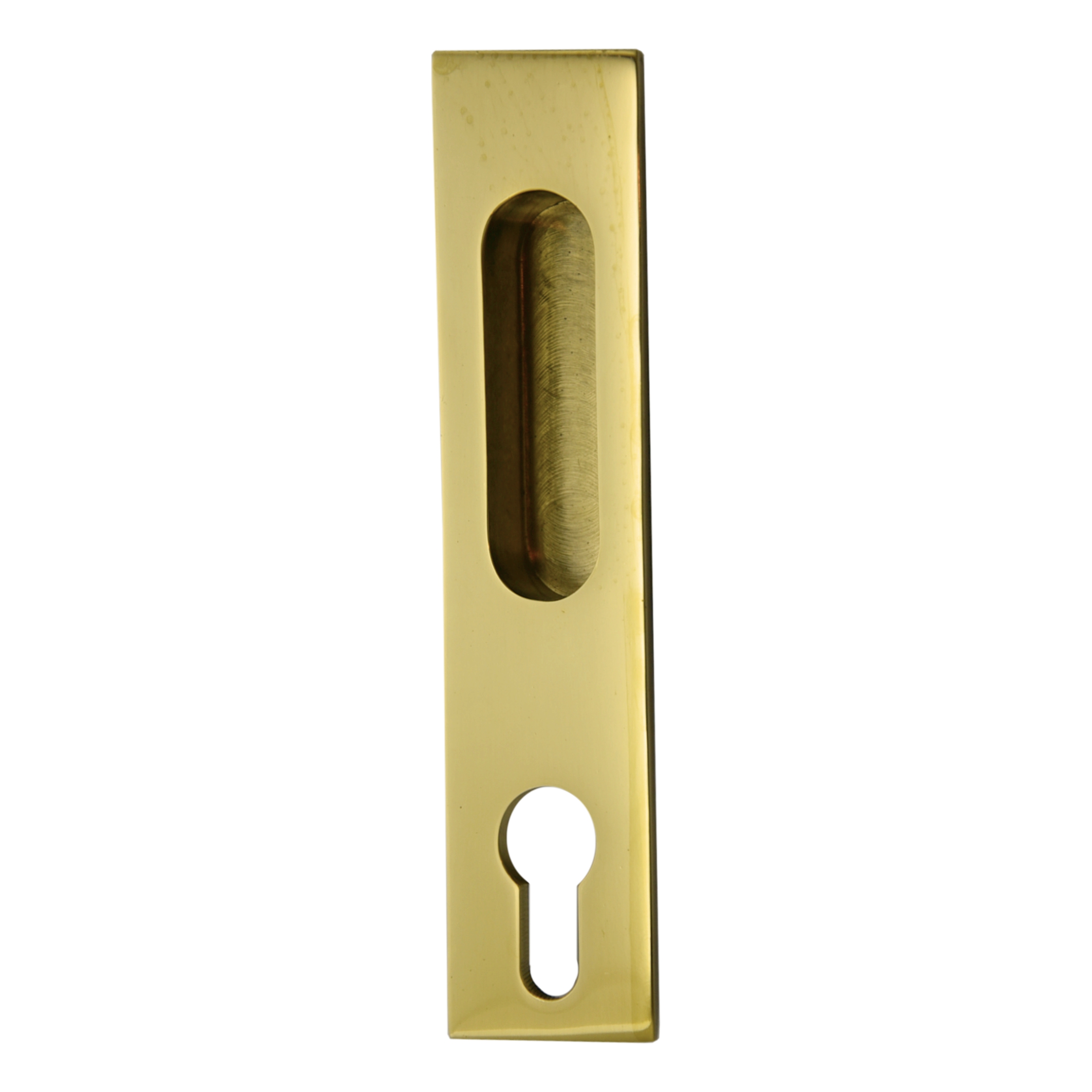 Schiebetürgriffmuschel in Messing 155x38mm Bild1