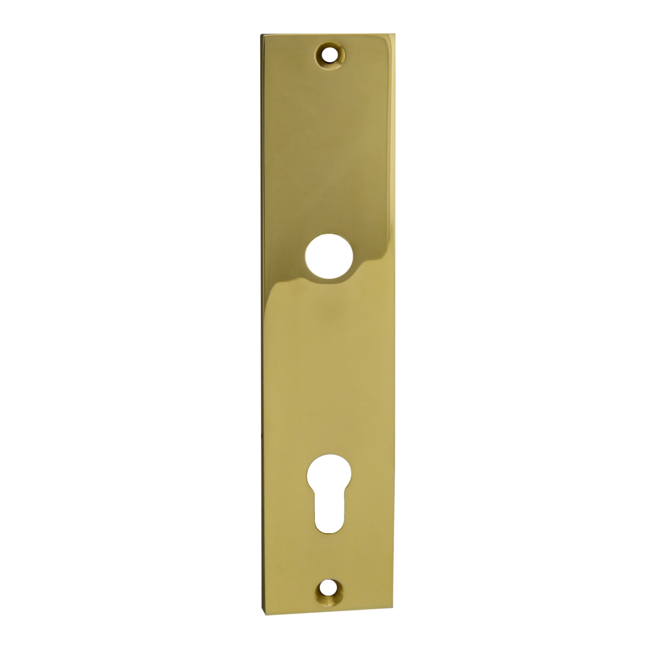 Haustürschild Dist. 92 mm PZ, Messing glänzend L x B x T
