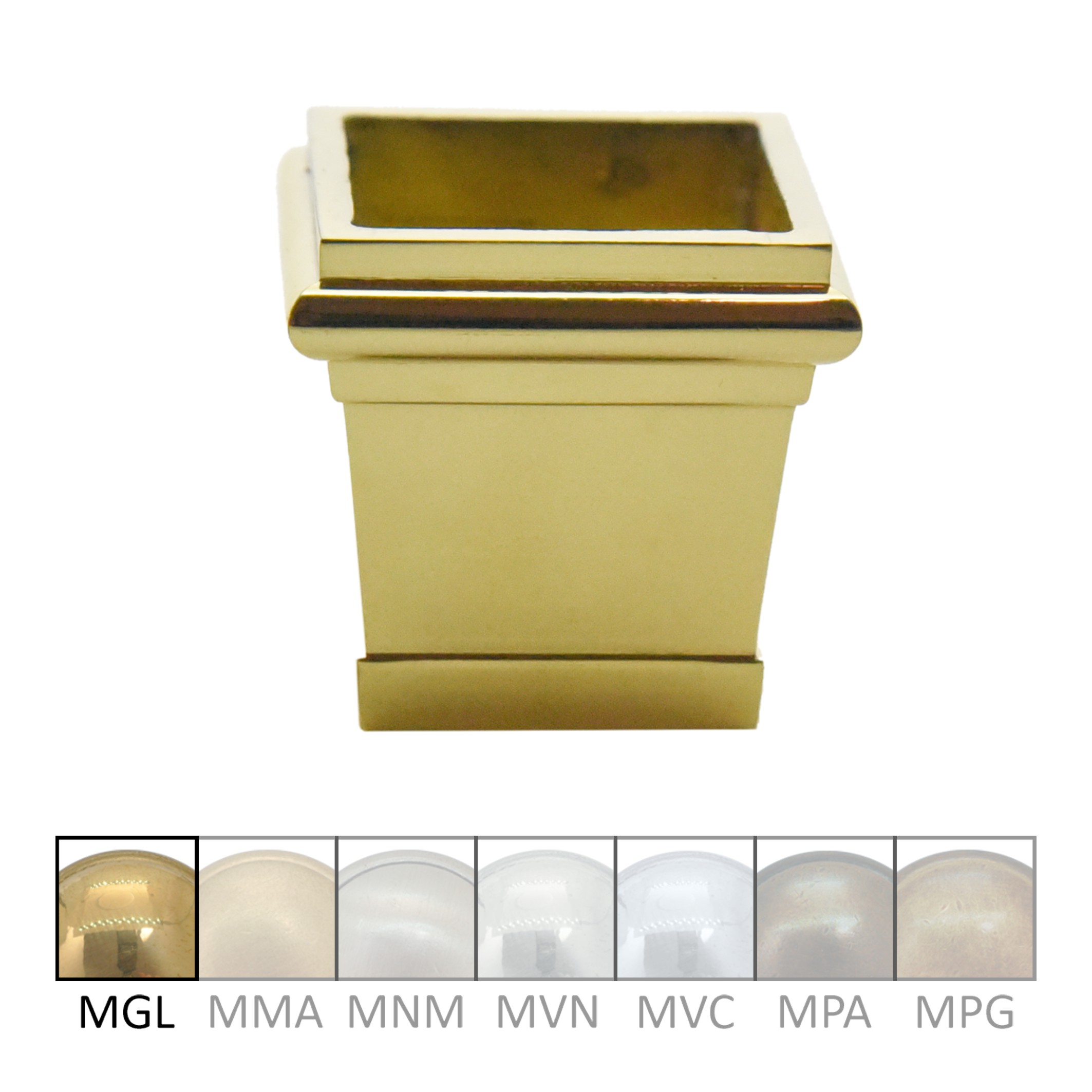 Möbelschuh in Messing mit versch. Maße und Oberflächen erhältlich.  Bild1 Möbelschuh MGL 39x39mm Serie MS001 Bild1