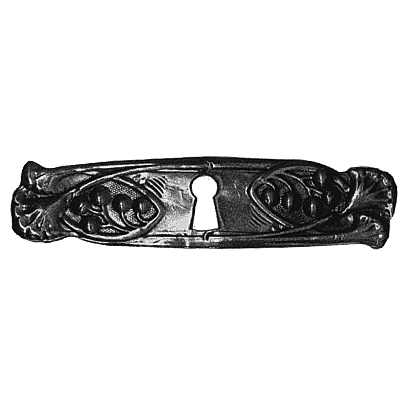 Jugendstil Möbelschild geprägt Messing MMA 115 x 28mm mit Schlüsselloch Serie JU025 Bild1