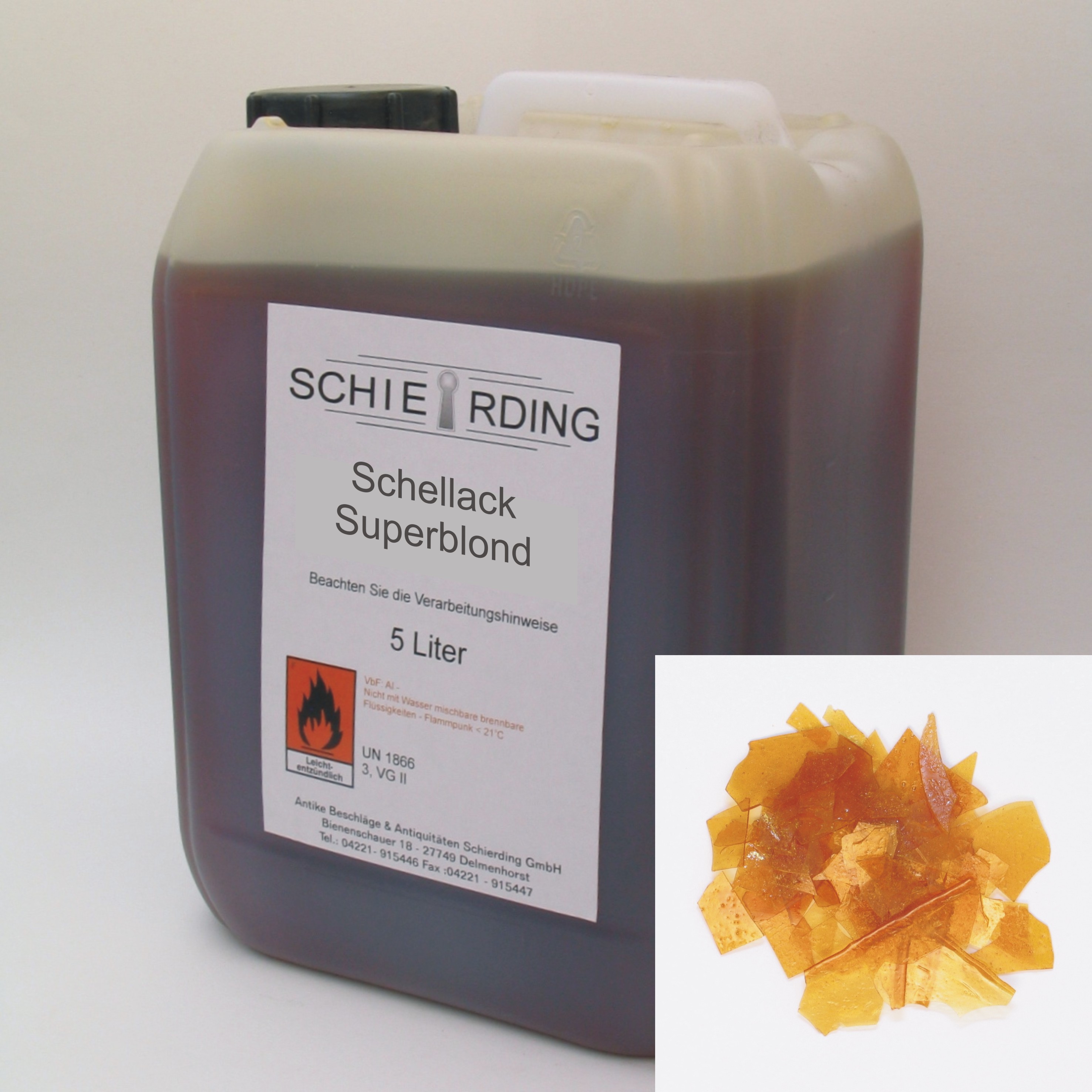 Gelöster Schellack superblond 5 Liter Serie LA003 Bild1