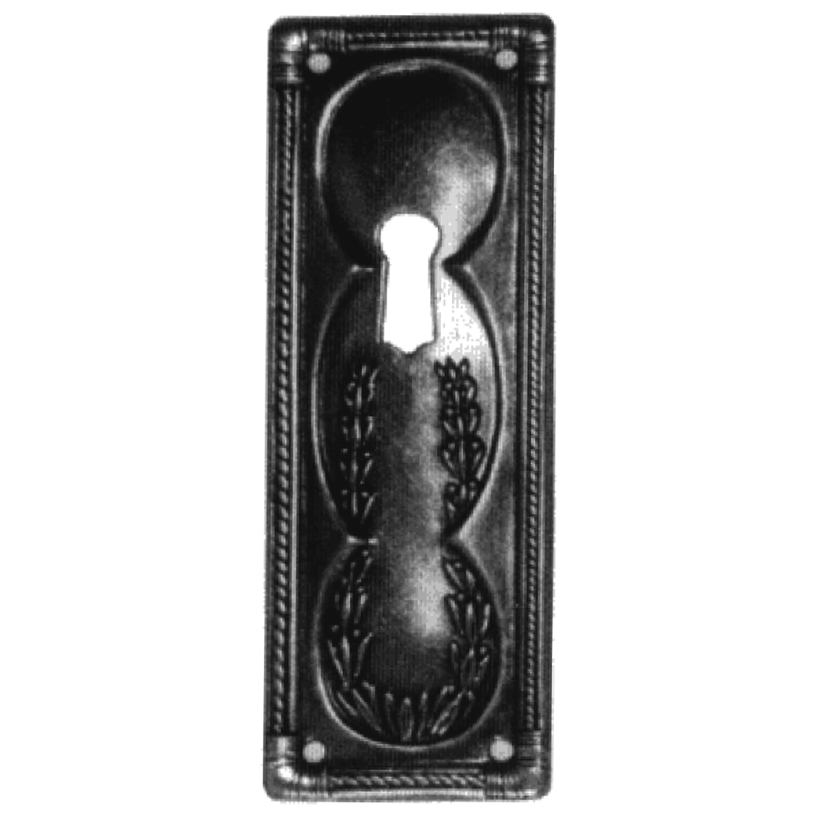 Jugendstil Möbelschild geprägt Messing MMA 34 x 96mm mit Schlüsselloch Serie JU030 Bild1