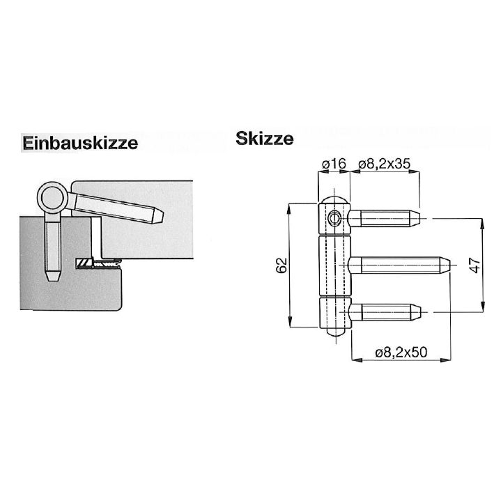 Einbohrband EVS L125 mm, D
